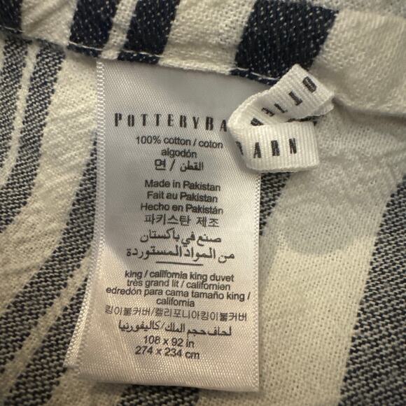 Pottery Barn Antique Stripe Yarn Dye Cotton king size duvet cover - Picture 10 of 12